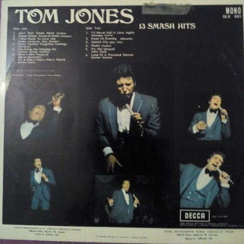 Tom Jones 13 Smash Hits vinyl LP album used, R&B