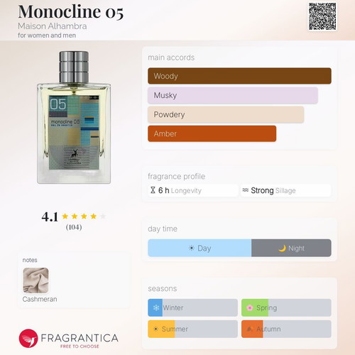 Monocline 05 Maison Alhambra Eau de Parfum tester 3 ml new