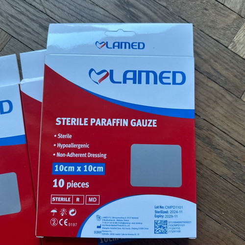Paraffin Gauze Dressings new, pack of 3