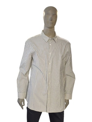 Aspesi Italian striped cotton shirt men's XL long sleeve beige blue used