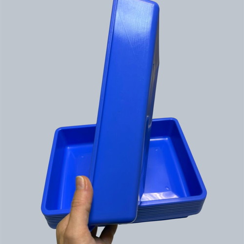 Plastic storage trays, blue, pack of 14