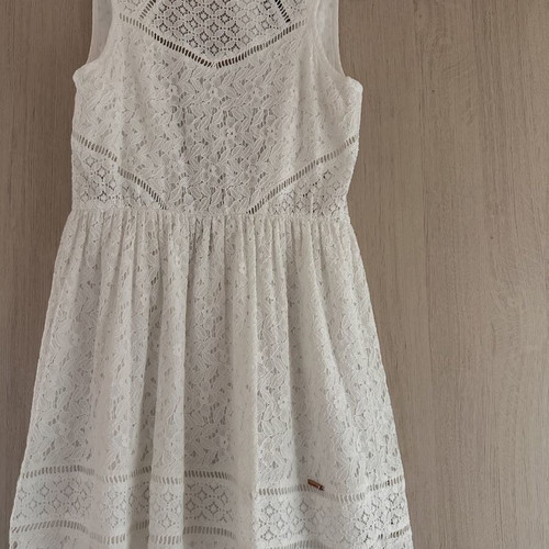 Superdry short dress with cotton guipure lace, size S