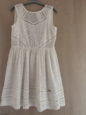 Superdry short dress with cotton guipure lace, size S