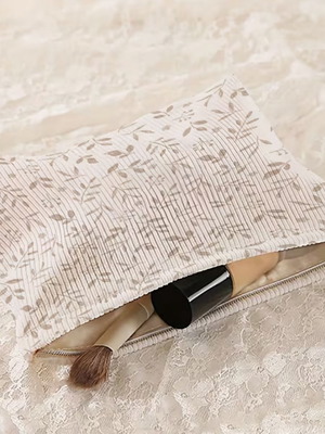Toiletry bag new in earthy tones with botanical design
