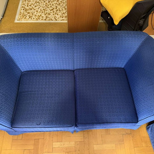 Sofa set used, blue, two-seater and three-seater
