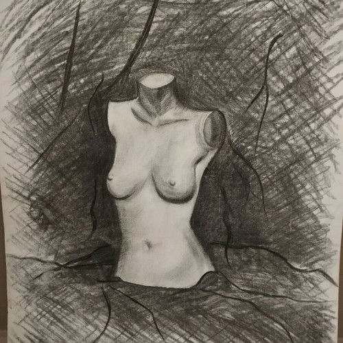 Charcoal Drawing on Paper New Artwork