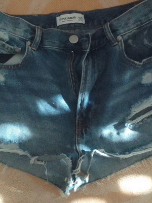 Pull & Bear women's denim shorts size 36 like new with rips