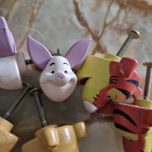 Vintage Disney Winnie the Pooh furniture knobs set of 7, like new