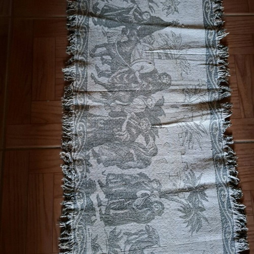Rectangular rug like new with depictions