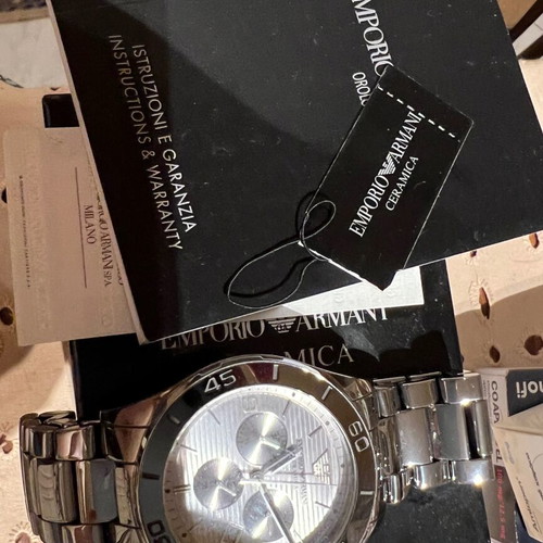 Emporio Armani Ceramica Chronograph Watch like new with certificate