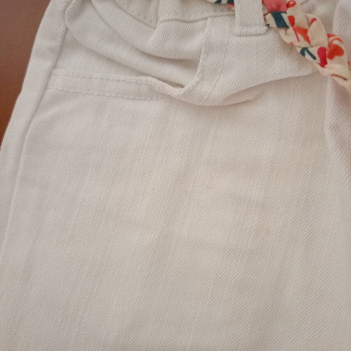Dpam White Boho Denim Pants for 6 Years New with Floral Belt