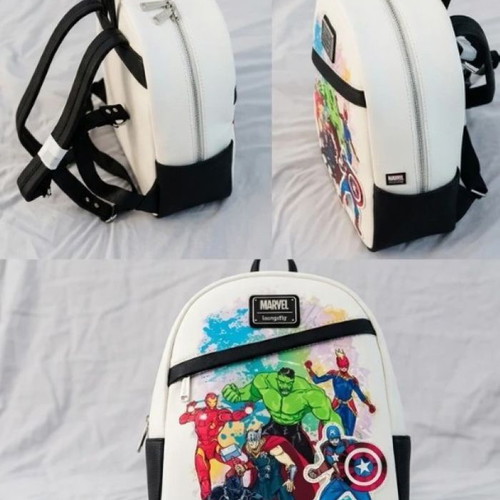 Marvel x Avengers "Splash Art" Loungefly backpack, white