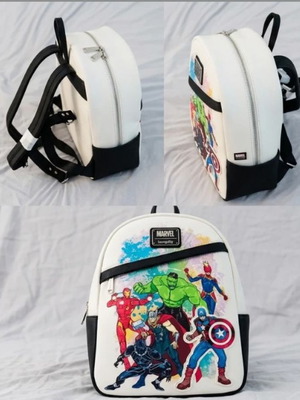 Marvel x Avengers "Splash Art" Loungefly backpack, white