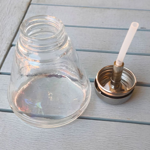 Glass liquid container with pump dispenser new