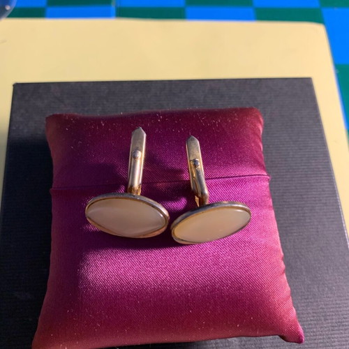 Vintage men's cufflinks gold-plated with enamel like new