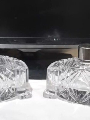 Vintage glass boudoir container set like new
