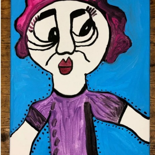 Jealous acrylic painting on canvas by Greek artist Tougotone
