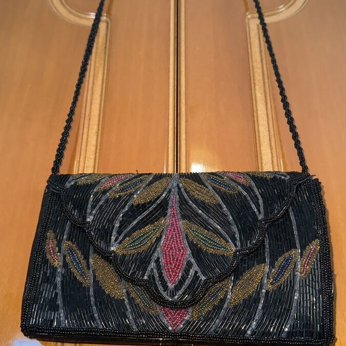 Vintage crossbody bag, black
