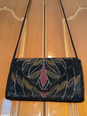 Vintage crossbody bag, black