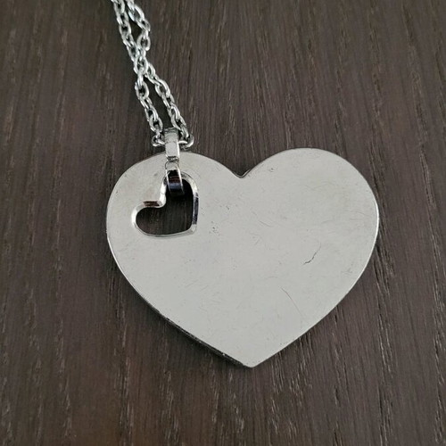 Heart Necklace with Rhinestones silver, used, tally weijl