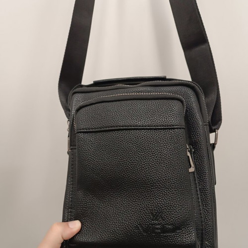 Verde men's crossbody bag new, black, faux leather