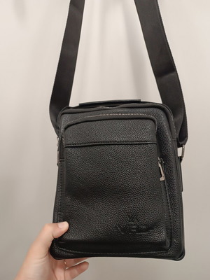 Verde men's crossbody bag new, black, faux leather