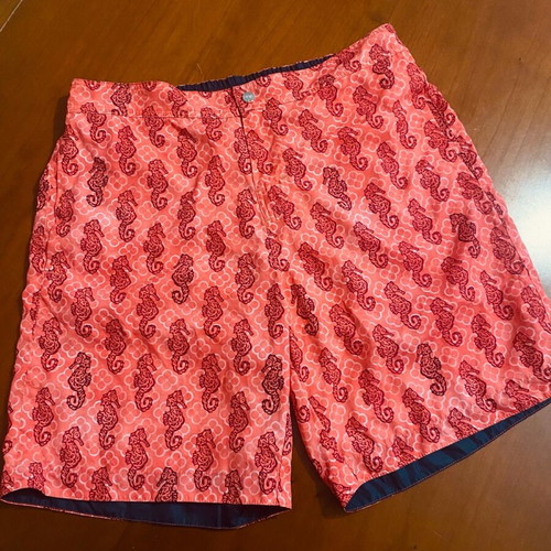 Parah men's swimwear size L new, coral with seahorses