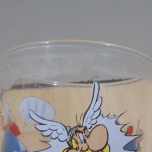 Asterix Abraracourcix & Barbe Rouge vintage Nutella promotional glass 1995 used