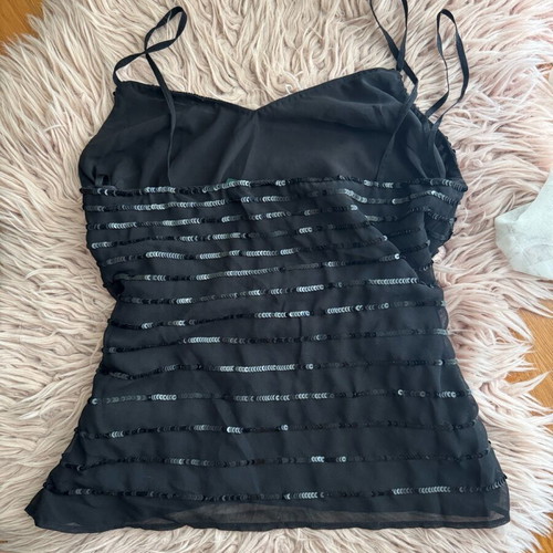 Ralph Lauren Y2K Sequin Cami Top like new, black, size M