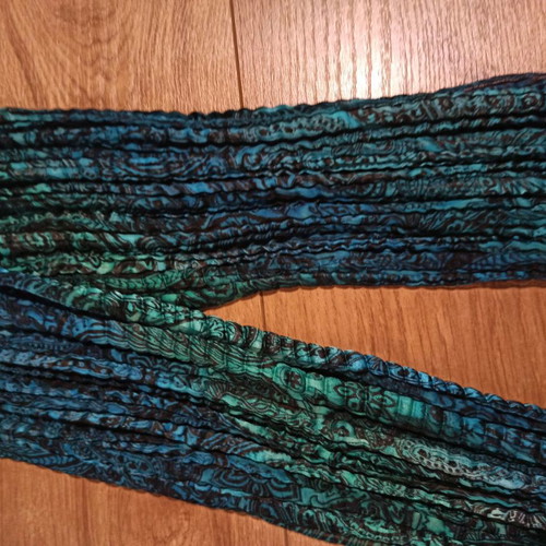 Bijou Brigitte scarf new in petrol-emerald with paisley pattern