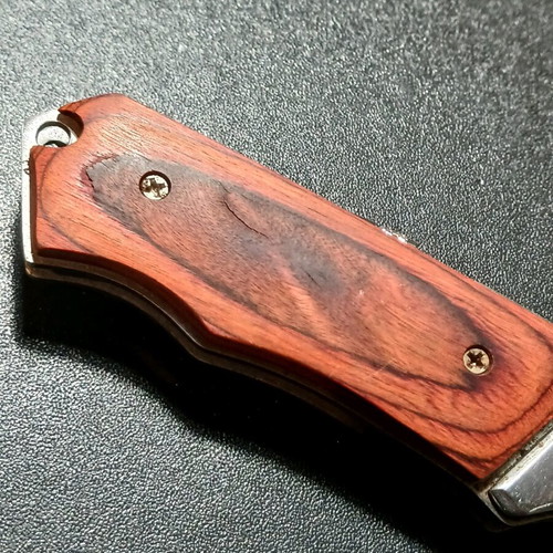 Folding Stiletto Knife used with wooden handle