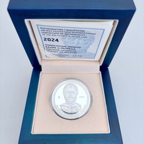 Thales of Miletus Silver Collectible Coin 10€ 2024 new