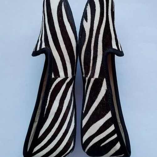 Ugg pony fur zebra print flats with shearling insoles size 36 new