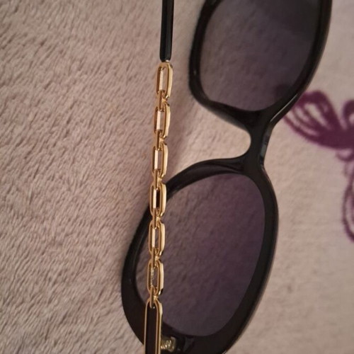 Fashion glasses new black with gold chain effect