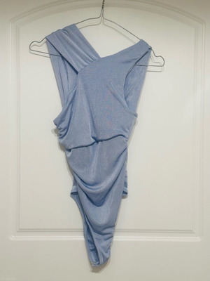 Pink Woman blue bodysuit new, unworn with tag