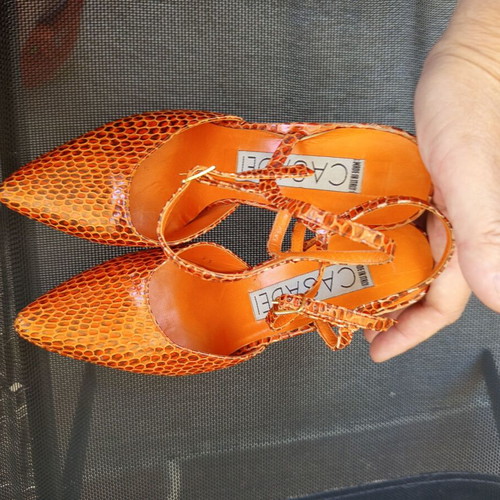 Casadei leather pumps very good condition size 5/38 orange