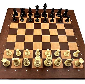 Ξύλινη Σκακιέρα 36 Χ 36cm με πιόνια και δώρο extra βασίλισσες