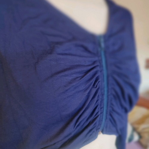 Bolero with zipper new, blue, cropped