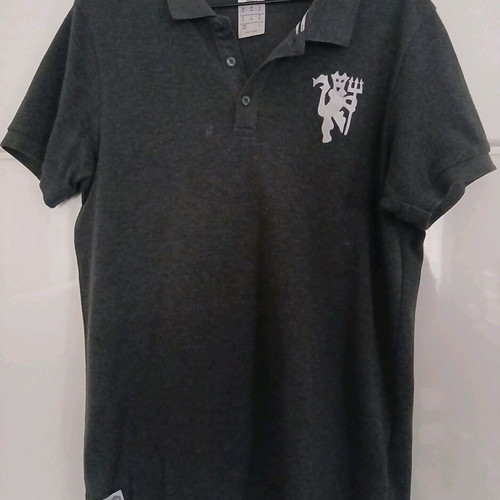 Manchester United Polo Shirt grey Medium like new Adidas 2021