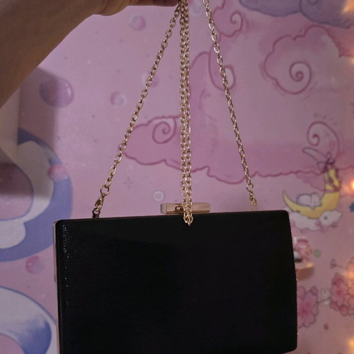 Verde shoulder and hand bag clutch new, black