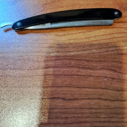 Solingen antique razor used, bakelite and steel blade
