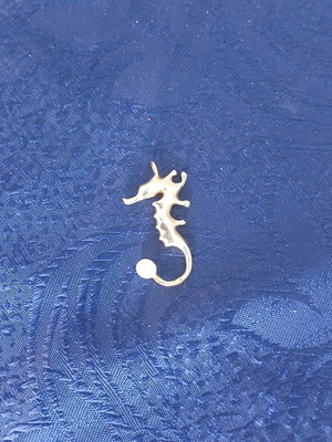 Seahorse pendant silver 925 gold plated 14k new