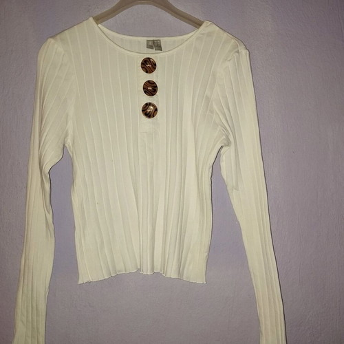 White blouse with decorative buttons like new, size L