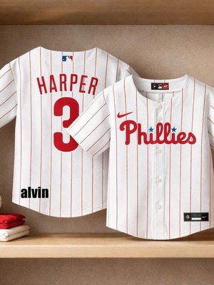 MLB Jersey Phillies 3 Harper new, large size