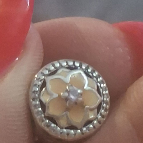 Pandora Blooming Magnolia Flower Charm like new with zircon stones