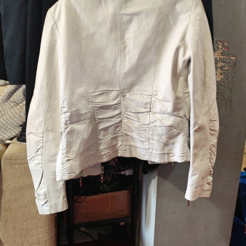 Leather jacket white like new