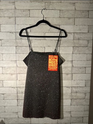 Mini party dress Zara x Kate Moss limited edition new, black and grey, size L