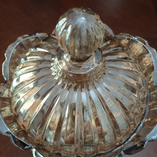 Iridescent crystal fondue pot in excellent condition