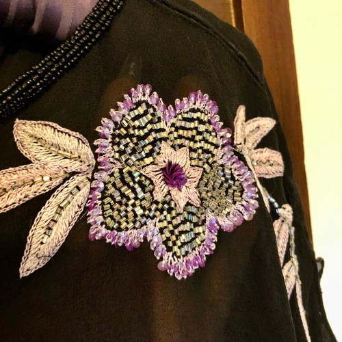 Vintage Sheer Silk Top with Handmade Embroidery JFW like new