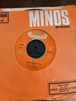45rpm Ricardo Santos used, Adios pampa mia Tango Americano